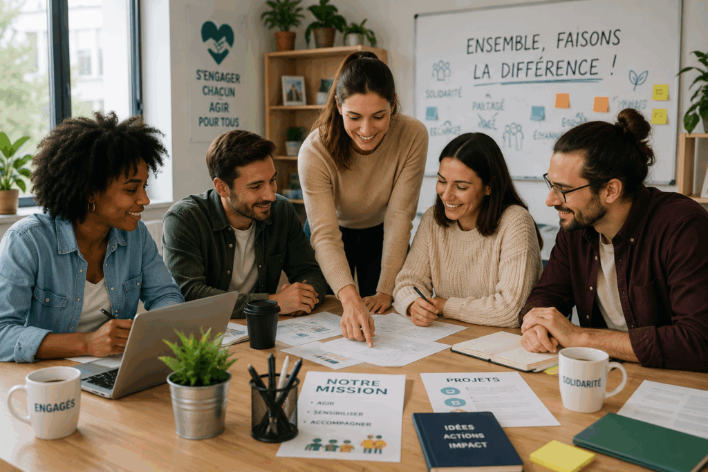 Équipe d'une association bénéficiant des avantages Uni-CE