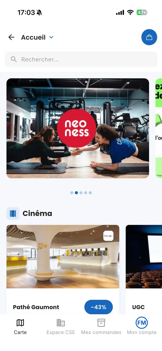 La boutique de l'application Uni-CE